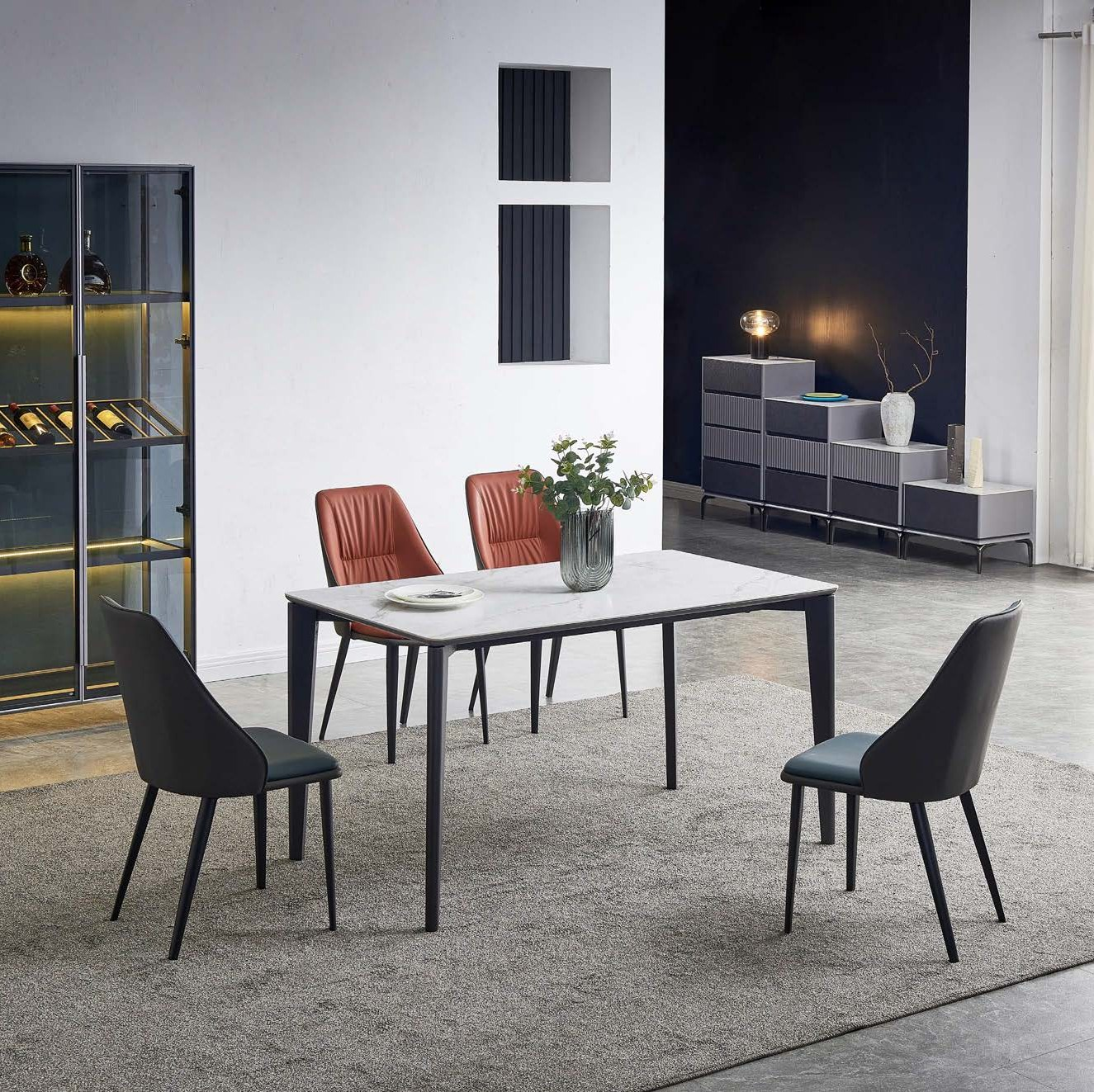 DINING SET WITH CERAMIC TABLE TOP