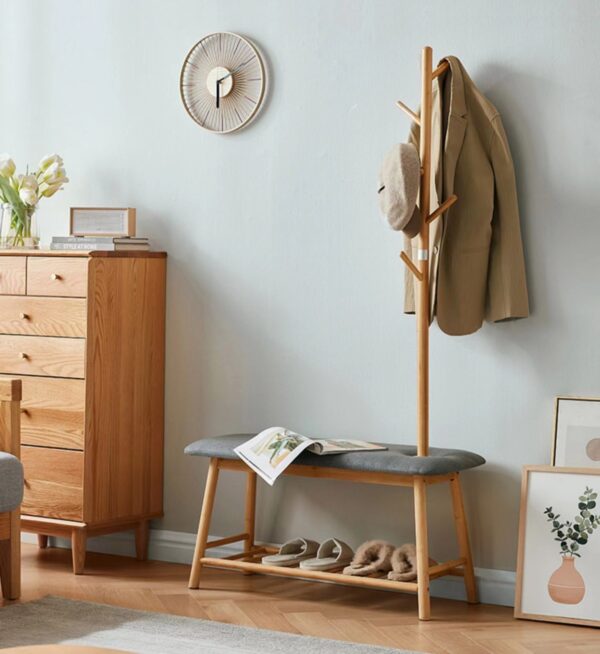 COAT RACK WHIT STOOL